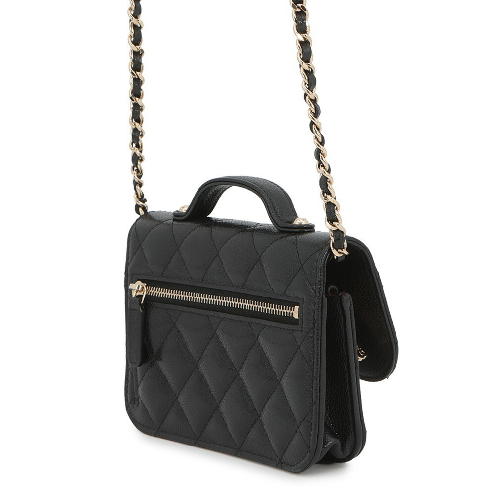 CHANEL Authentic Black Caviar Leather Logo Wallet - Picture 2 of 16